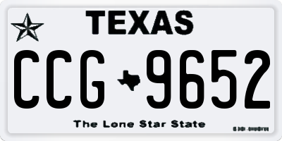 TX license plate CCG9652