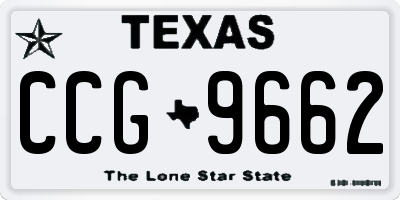TX license plate CCG9662