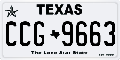 TX license plate CCG9663