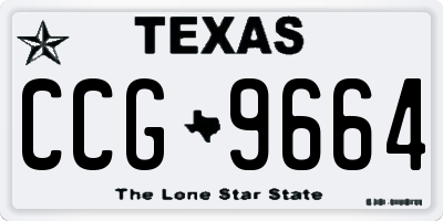 TX license plate CCG9664