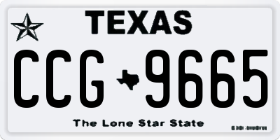 TX license plate CCG9665
