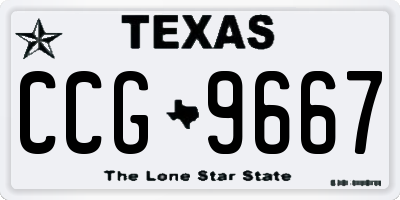 TX license plate CCG9667