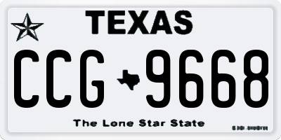 TX license plate CCG9668