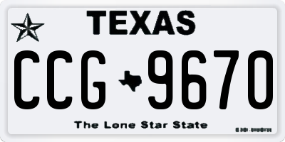 TX license plate CCG9670