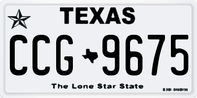 TX license plate CCG9675