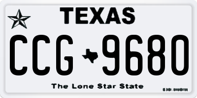 TX license plate CCG9680