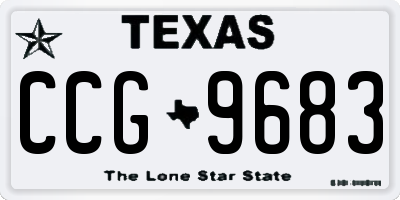 TX license plate CCG9683