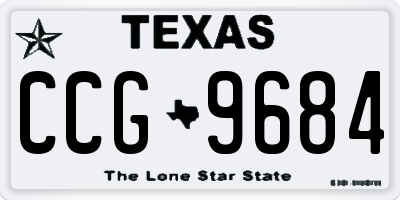 TX license plate CCG9684