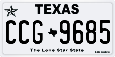 TX license plate CCG9685