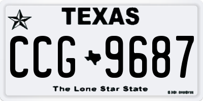 TX license plate CCG9687