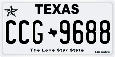 TX license plate CCG9688