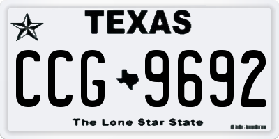 TX license plate CCG9692