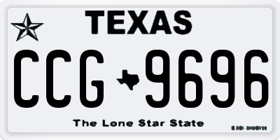 TX license plate CCG9696