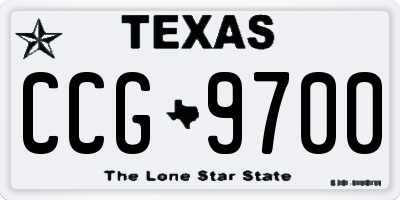 TX license plate CCG9700