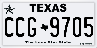 TX license plate CCG9705