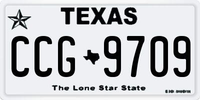 TX license plate CCG9709