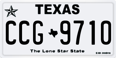 TX license plate CCG9710