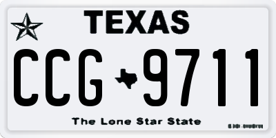 TX license plate CCG9711