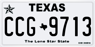 TX license plate CCG9713