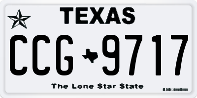 TX license plate CCG9717