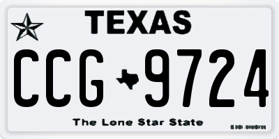 TX license plate CCG9724