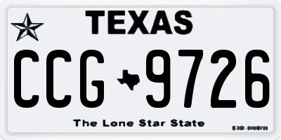 TX license plate CCG9726