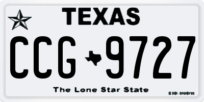 TX license plate CCG9727