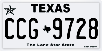 TX license plate CCG9728