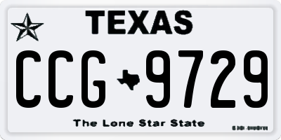 TX license plate CCG9729