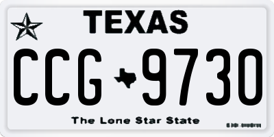 TX license plate CCG9730