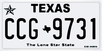 TX license plate CCG9731