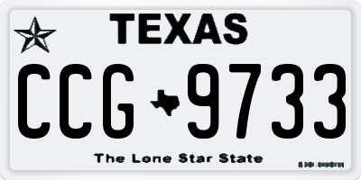 TX license plate CCG9733