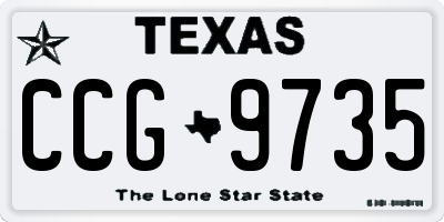 TX license plate CCG9735