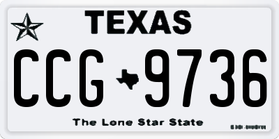 TX license plate CCG9736