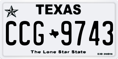 TX license plate CCG9743