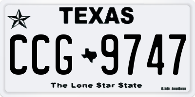 TX license plate CCG9747