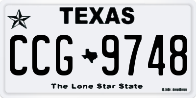 TX license plate CCG9748