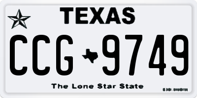 TX license plate CCG9749