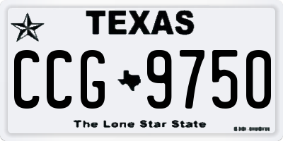 TX license plate CCG9750