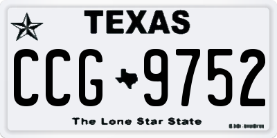 TX license plate CCG9752