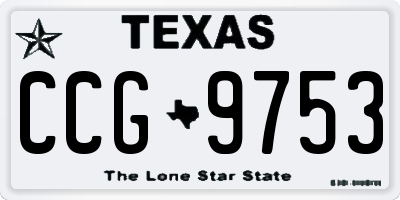 TX license plate CCG9753