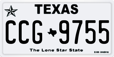 TX license plate CCG9755