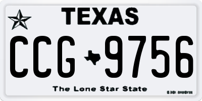 TX license plate CCG9756