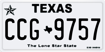 TX license plate CCG9757