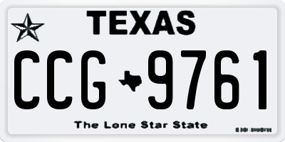 TX license plate CCG9761