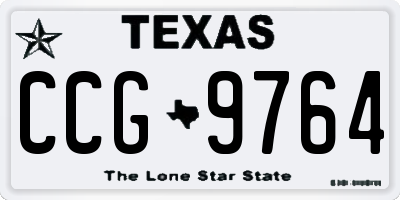 TX license plate CCG9764