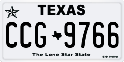 TX license plate CCG9766
