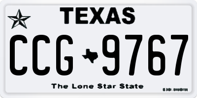 TX license plate CCG9767