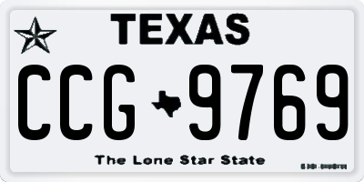 TX license plate CCG9769