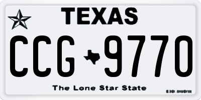 TX license plate CCG9770
